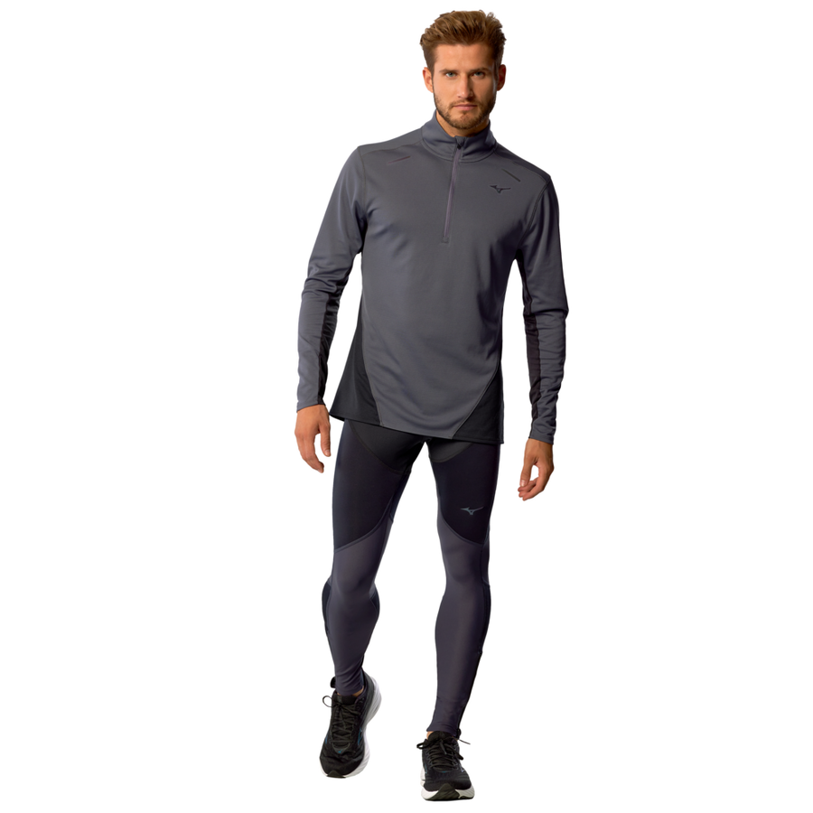Mizuno Tech Thermal Charge Half Zip Long Sleeve Tee Odyssey Gray
